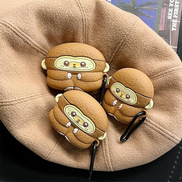 Langaton latauskotelo, yhteensopiva Airpods 4:n kanssa, söpö apinaeläinkuvio, pehmeä silikoni, koko vartalon suojaava kuori, lapsille, tytöille, naisille C