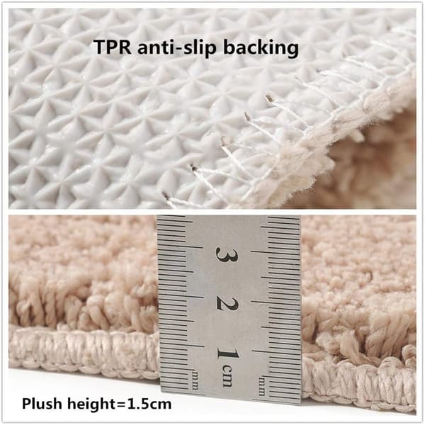 Halvmåneformet Absorberende Mikrofiber Gulvmåtte (Lysebrun) - E