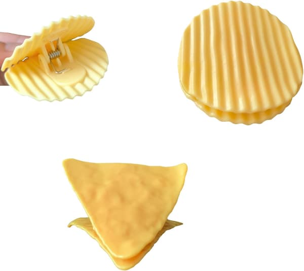 8 stk. Chipsklips, Madklips, Poseklips til Madforsegling Opbevaring, Klips til Chips og Andre Madposer, Sød Chipsklips til Brødposer Snackposer (Rund