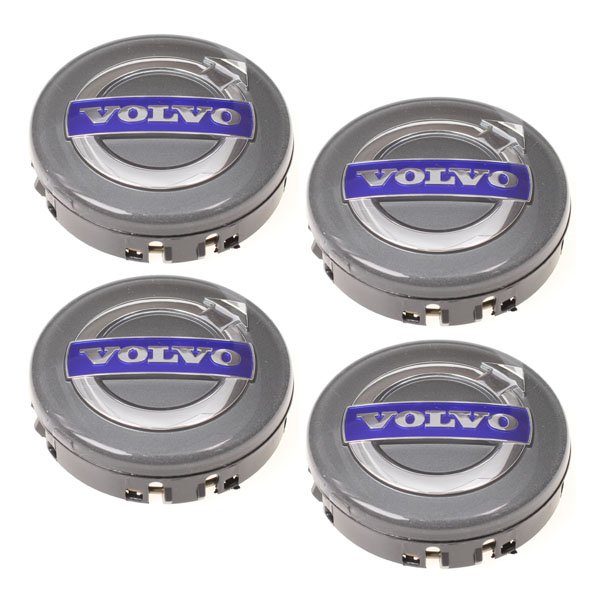 Volvo 02- 64MM 4-pack Center covers Volvo Silver one size