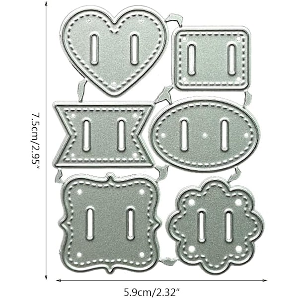 Spänne Skärmallar DIY Scrapbooking Album Papperskort Tillverkning Dekorationsverktyg för Barn Vuxna Rolig Silverform Skärmallar Schablon Scrapbook