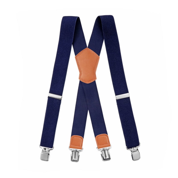 Fyrkantiga Clip Cross-hängslen för män - Marinblå, Workwear Cornflake, 3.
