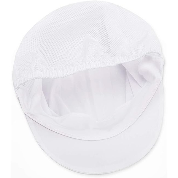 2 st Kockmössa Vit Justerbar Kockmössa med Brätte Halv Mesh H