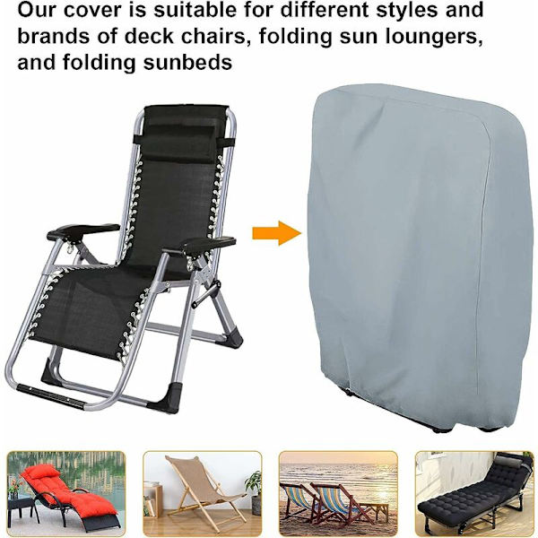 Folding Solstoltrekk (Grå) B71×H110cm, 2 Stykker Hage Sol