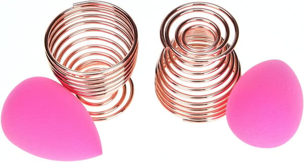 Svamphållare för skönhetssvampar, (3-pack Roséguld) Makeup-svampställ