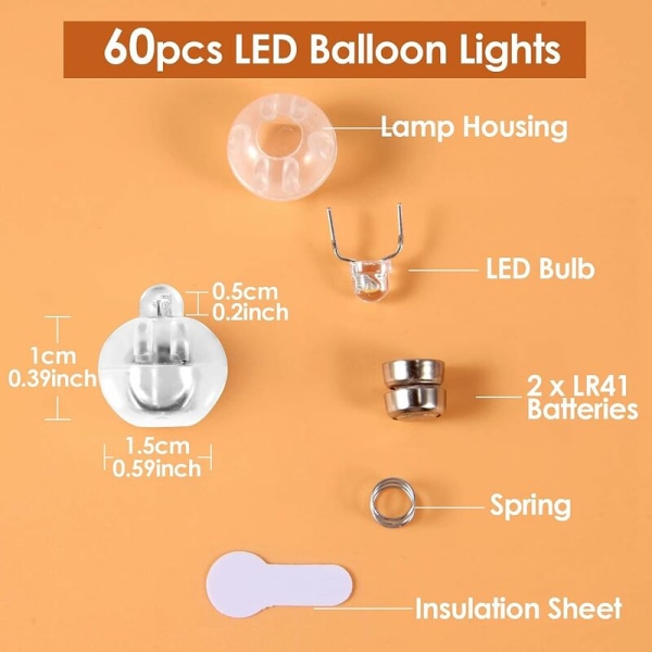 LED-ballonglampor 50 delar LED-ballongljus, LED-lampion, Mini