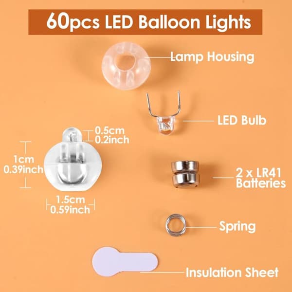 LED-ilmapallovalot 50 kpl LED-ilmapallovalo, LED-lyhty, Mini