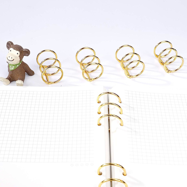 Bogringe 3-Ringe Metal Løsblad Binder Ringe 25mm Metal Ring B