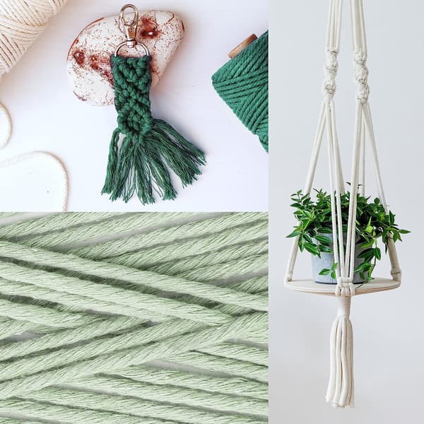3 Farver Macrame Garn, Macrame Reb 3mm X 100m Naturlig Macrame Co