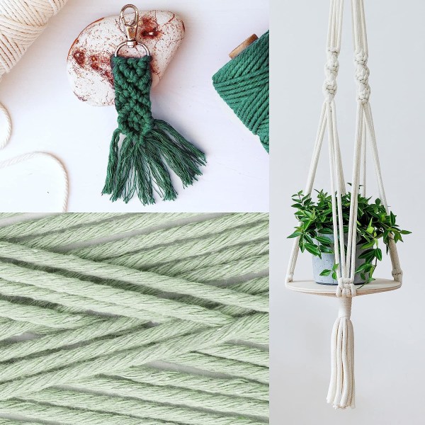 3 Väriä Makrameelankaa, Makramee Köysi 3mm X 100m Luonnollinen Makramee Co