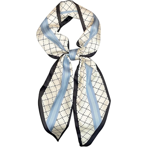 Hårscarf för Kvinnor Mode Silkeslen Satin Huvudduk Omlott Andningsbar Lättviktig Halsduk För Handväska Accessoarer - Blå