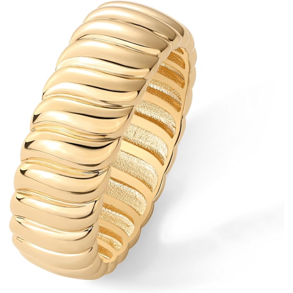 14K Forgylt Chunky Statement Ring | Chunky Stable Bredde for Kvinner