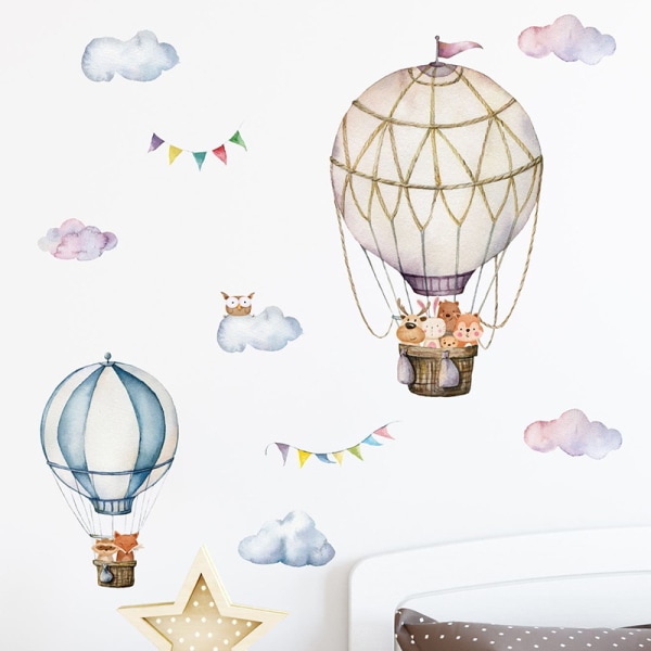 Tecknad luftballong moln barnrum sovrum vardagsrum