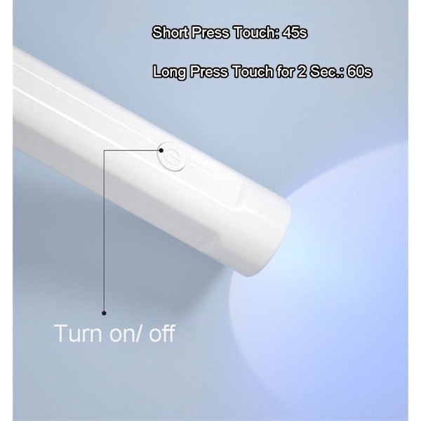 UV Neglelampe Håndholdt UV LED Neglelampe Bærbar 365+405nm Lysperler UV Gel Neglekunst Skjønnhet - Lommelykt