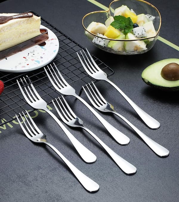 Middagsgabel 6 stk., Rustfrit Stål 20,5 cm Gaffel Bestik, Ta