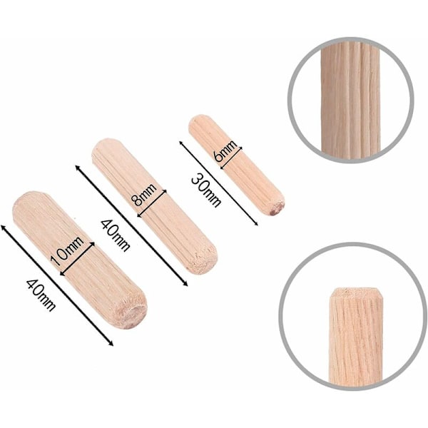 300 stk Treplugger 6mm 8mm 10mm Assorterte Treplugger M6 M8 M10