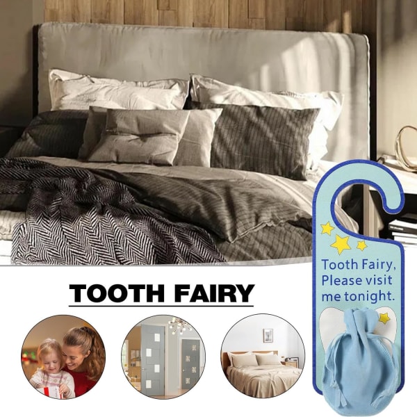 (Blå) Tooth Fairy Coat Rack - Akryl Tooth Fairy Bag Coat Rack