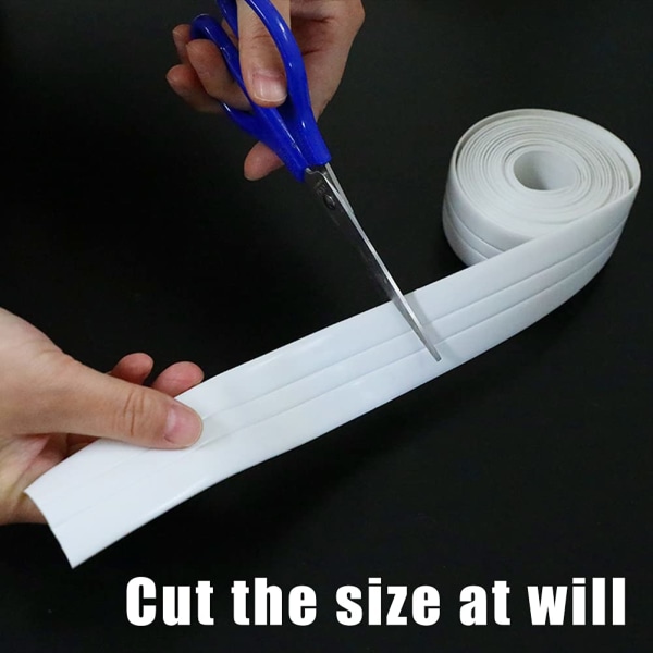 Tri-fold forseglingstape (320 x 3,8 cm), hvid PVC-tape, selvklæbende