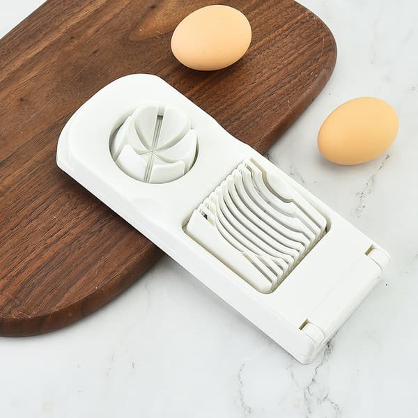 2 i 1 eggkutter, universell eggkutter, hvit, rustfritt stål