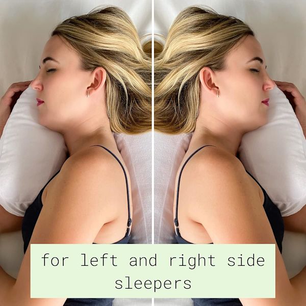 Side Sleeper Pude | J Pude til Sideliggende | Side Sleeper Pude med Ørehul | Svanepudeform | Nakke & Rygsøjlejustering til Søvn | Side S