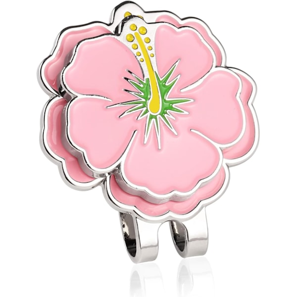 Magnetisk golfboldmarkør med hatteklemme, blomsterformet golfboldmarkør magnet golfboldmarkør hatteklemme golftaske tilbehør gaver til mænd kvinder golfspillere