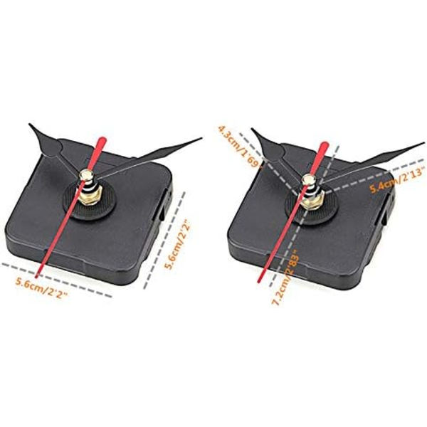 Ocean 2-pack DIY Kvartsurverk Rörelse Svarta Röda Visare