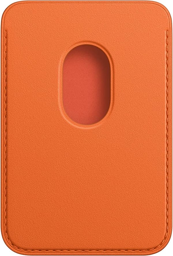 Ocean Apple Læder Kort Holder med MagSafe til iPhone - Orange