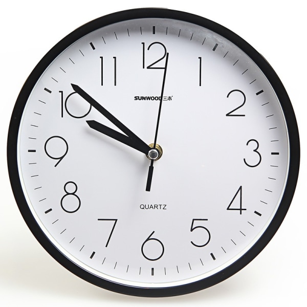 Silent Wall Clock 11" svart og hvit Business Office Veggklokke