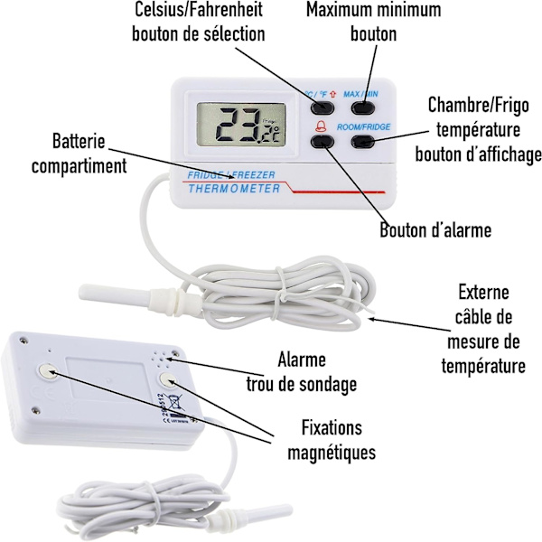 Digital kyl- eller frys termometer - Max min funktion