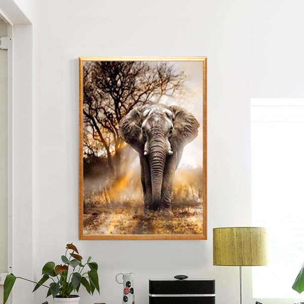30 x 40 cm ,Elefanter Diamantmaleri Broderi Diamantmaling