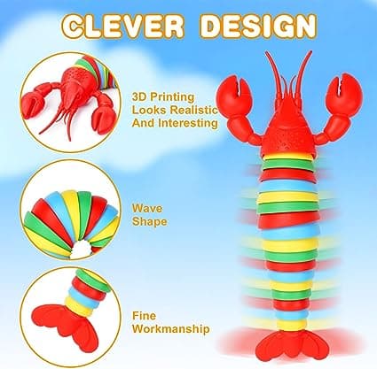 Snigel Leksak, 3D Ledad Klibbig Stretchy Sinnesleksaker (Kräftor),