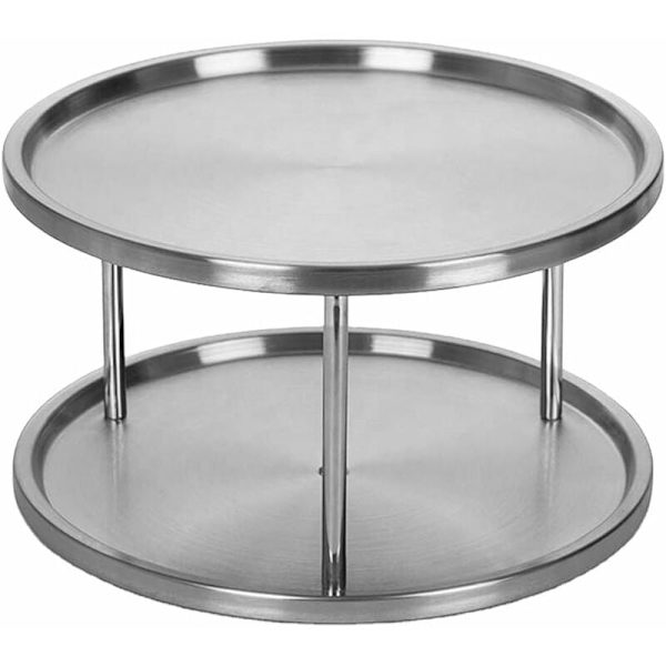 (26.7X14.9cm, Sølv) Multifunksjonell Roterende Krydderstativ for Kjøkken