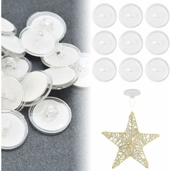 50 st självhäftande takkrokar 20 mm plast krok utan borrning