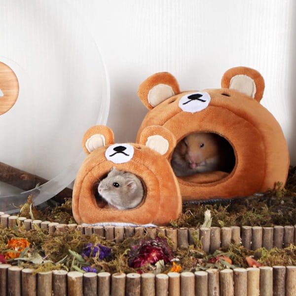 Marsun luolavuode, pieneläinten pestävät häkkitarvikkeet lemmikkien piilopaikka sänky liukumaton talo hamstereille, chinchilloille ja siileille (Karhu)