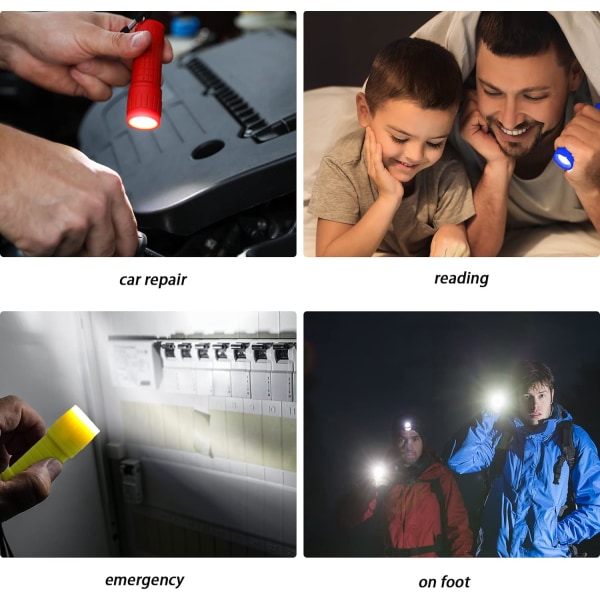 COB Lommelygte Torch Lys Sæt af 4 Anti-Slip Bærbar Design til