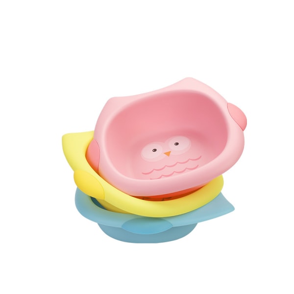 Svinevask tredelt sæt (pink, gul, blå) babyvask