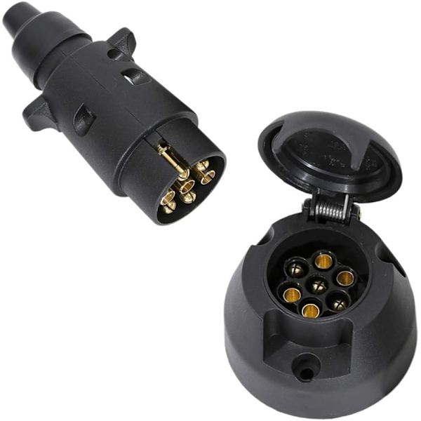 7-polet hengerkontakt hann og 7-polet hengerkontakt hunn, 12V Wa