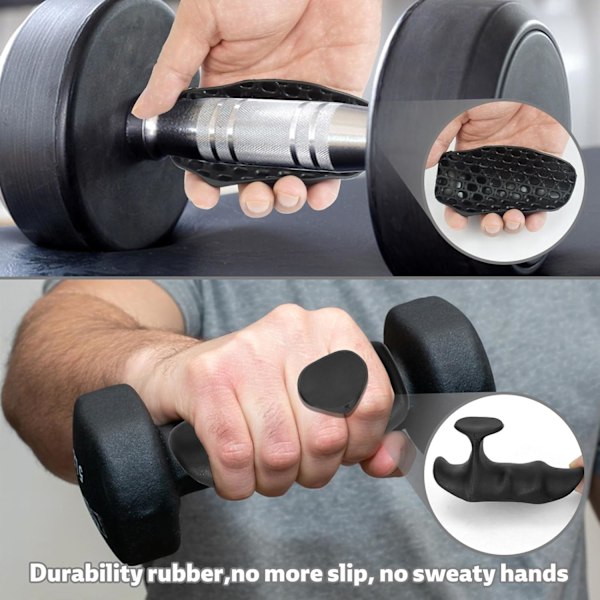 Gummi Gym Grep Fingerløse Treningshansker, Treningsgrep for Menn Kvinner Crossfit Håndflatebeskyttelse, Vektløftergrep for Kroppsbygging
