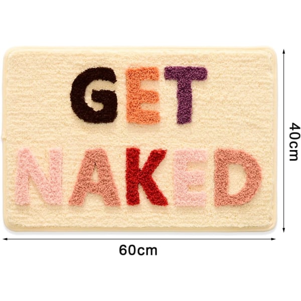 Non-Slip Bath Mat, Soft Microfiber, Colorful Letters Pattern, 40