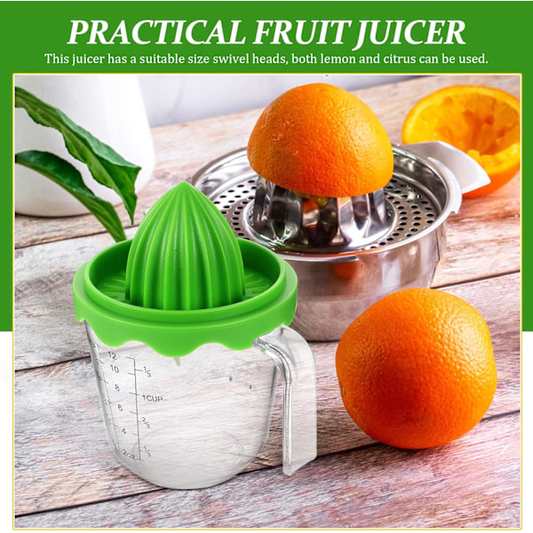 Manuell Juicer med 35 cl Mätkopp - Frukthandpress för Lime Citron/Citrus - Liten Portabel Juicepress för Hemmakök Resor
