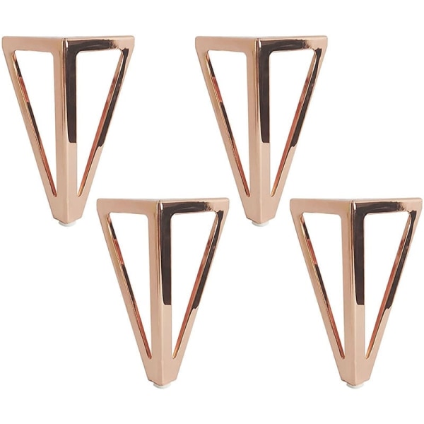 4x lyserøde trekantede metalbordben 15 cm Møbler i moderne stil L