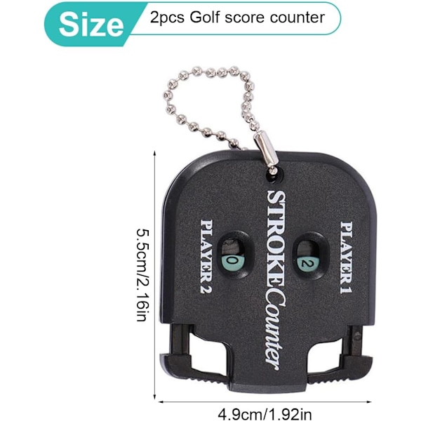 2 kpl Manuaalinen laskuri, Golf-varustepaketti Golf-mailanpidike Golf-pallomerkkikynä, Mini-golf-pistelaskuri Golf-pistelaskuri Golf-lyöntien laskuri, Golf-varuste