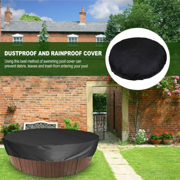 Rund Poolöverdrag Simbassäng Presenning 190x30cm Solskydd för Pool
