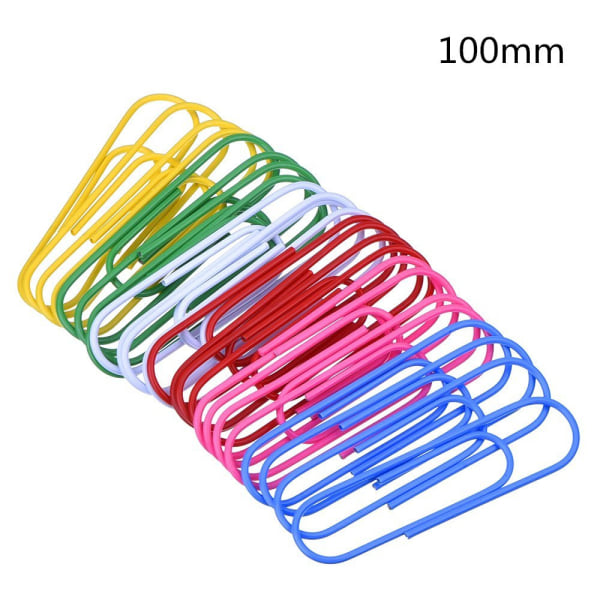 30 x 4 tommers store papir klips jumbo papir klips (rustfrie, flerfargede)