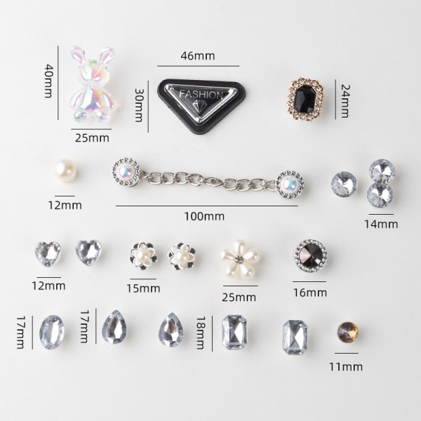 20 stk. 3D Clog-sandaler Ornamenter, Sko Charms, Søde Sko Ornamenter