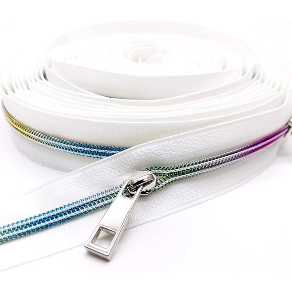 30 stk. #5 Glidelåsdragere Metall Nylon Spiral Glidelåsdrager Bulk Glidelåsskyver Glidelåshode for Veskeveskelaging Håndveskelaging Håndverk Søm Sølv
