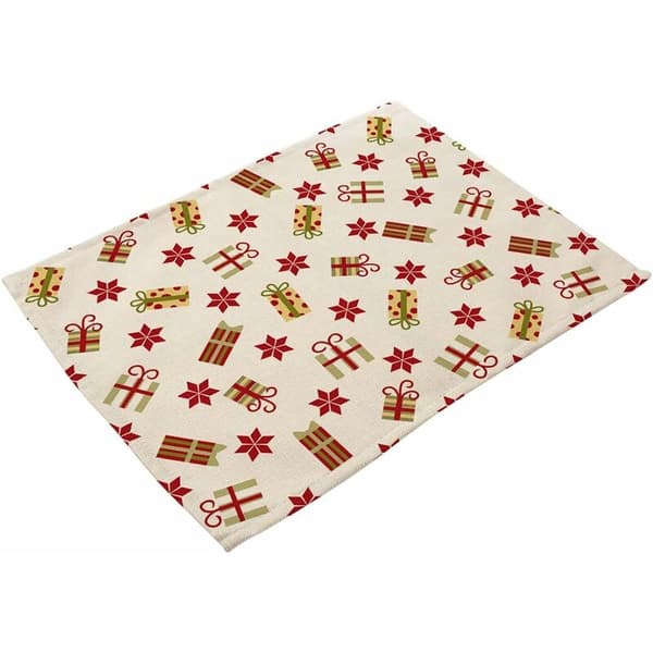 42 x 32 cm Set med 6 moderna design underlägg i bomull och linne (