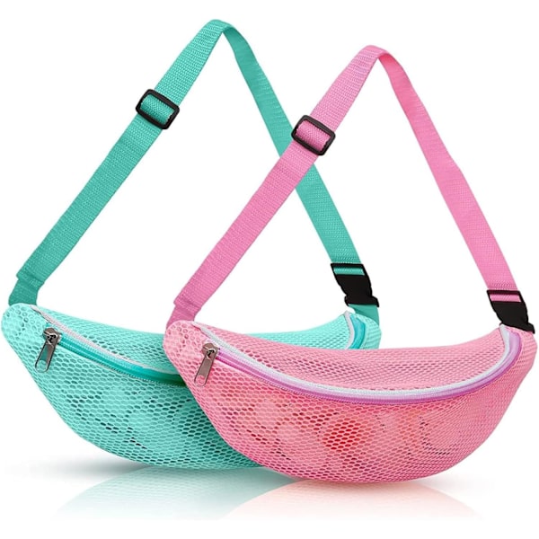 Mesh Strandtaske til børn, Skaltasker til stranden, Bæltetaske Skaltasker til at samle skaller til voksne med justerbare stropper til indsamling af muslingeskaller