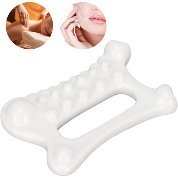 Ansikts Gua Sha Massasje, Gua Sha Brett, Keramikk Reduserer Fett Statisk Bærbar Full Kroppsskrapeplate for Kvinner Voksne