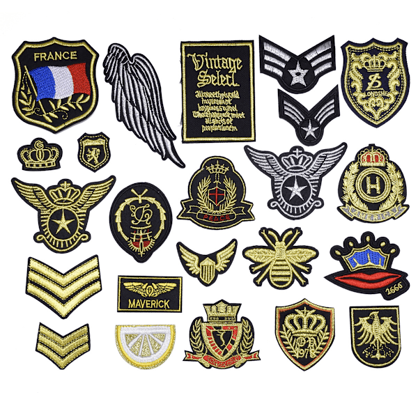 23 stk. Guldtråd Krone Badges Børnebroderede Patch Sy På/Jern